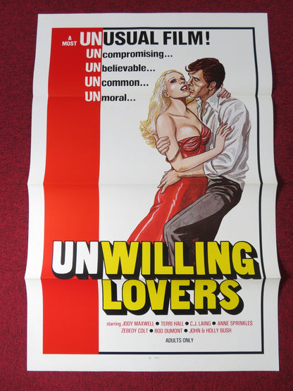 UNWILLING LOVERS US TRI FOLDED ONE SHEET ROLLED POSTER JODY MAXWELL 1977 Rendezvous Cinema Movie posters