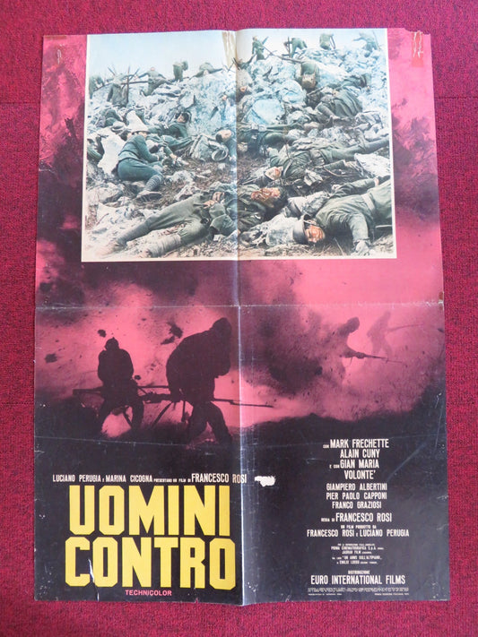 UOMINI CONTRO ITALIAN FOGLIO POSTER MARK FRECHETTE ALAIN CUNY 1970 Rendezvous Cinema Movie posters