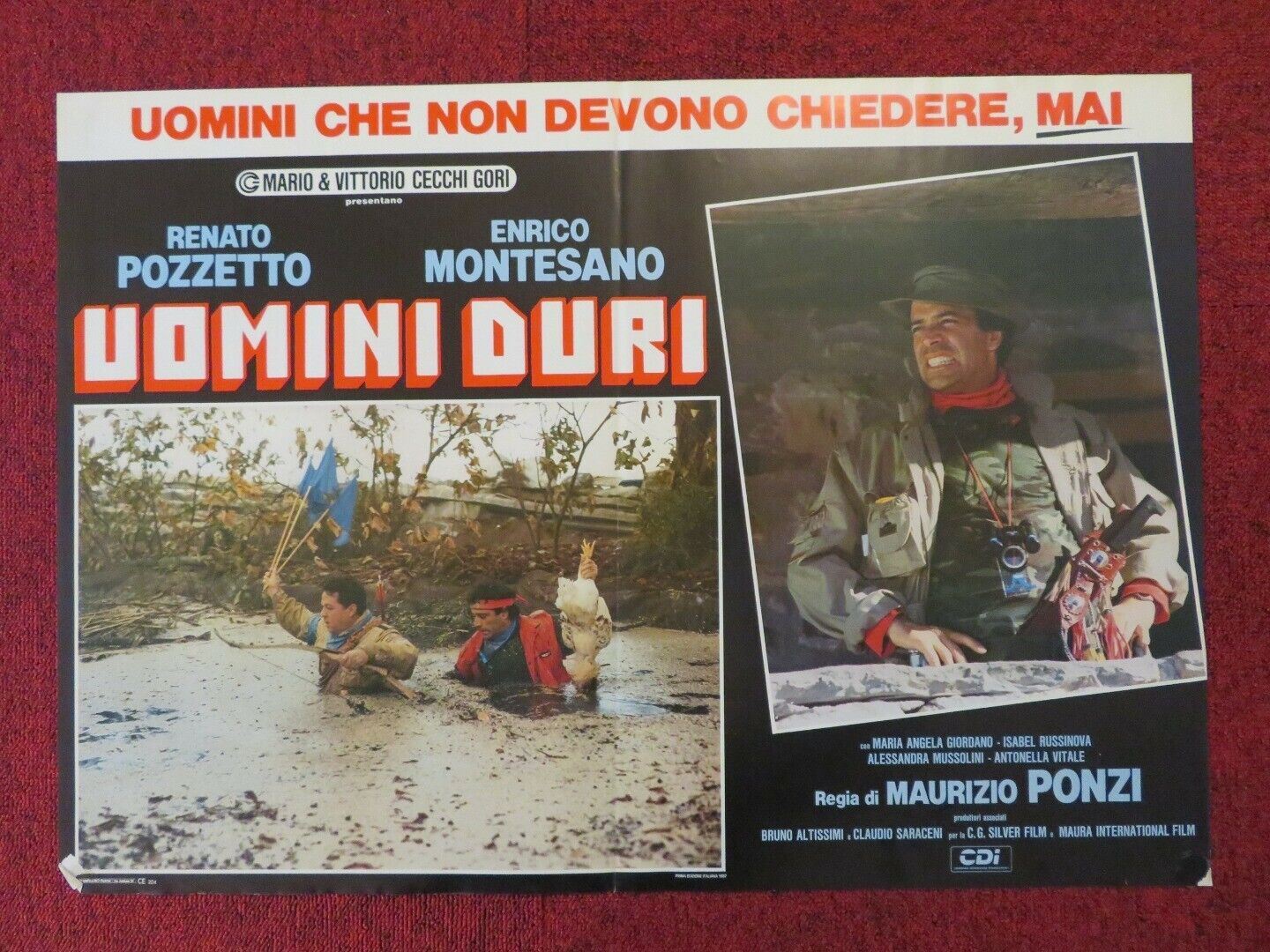UOMINI DURI - A ITALIAN FOTOBUSTA POSTER ENRICO MONTESANO RENATO POZZETO 1987 - Rendezvous Cinema