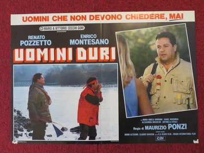 UOMINI DURI - B ITALIAN FOTOBUSTA POSTER ENRICO MONTESANO RENATO POZZETO 1987 - Rendezvous Cinema