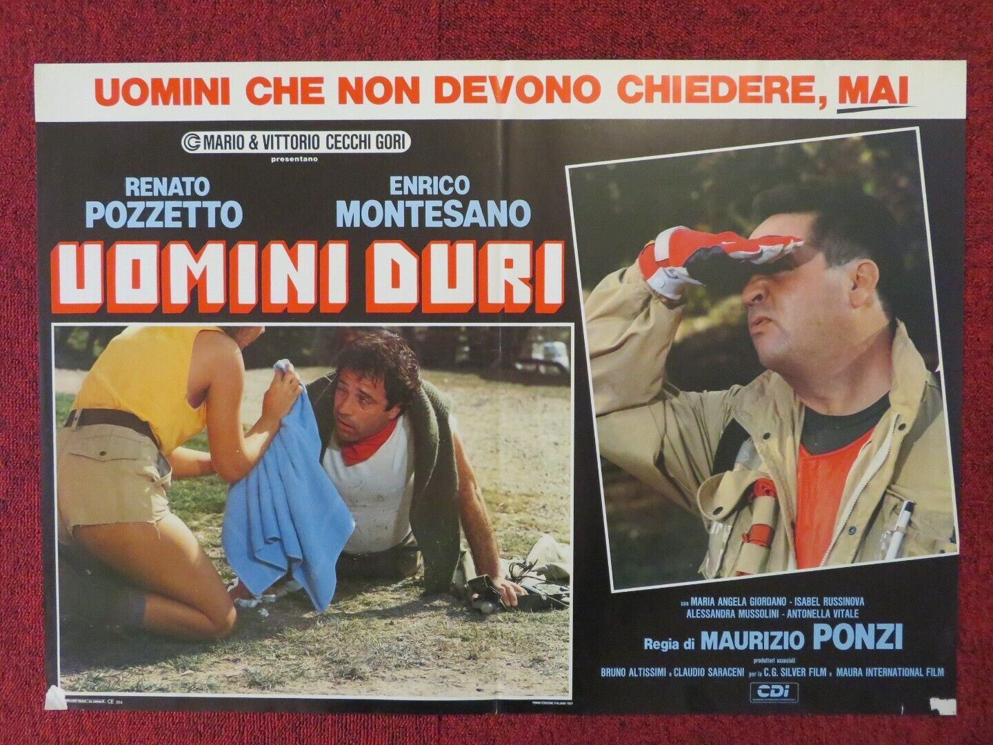 UOMINI DURI - C ITALIAN FOTOBUSTA POSTER ENRICO MONTESANO RENATO POZZETO 1987 Movie posters