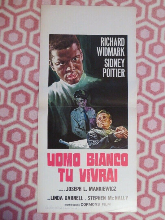 UOMO BIANCO TU VIVRAI / No Way Out ITALIAN LOCANDINA (27.5"x13") POSTER 1951 Movie posters
