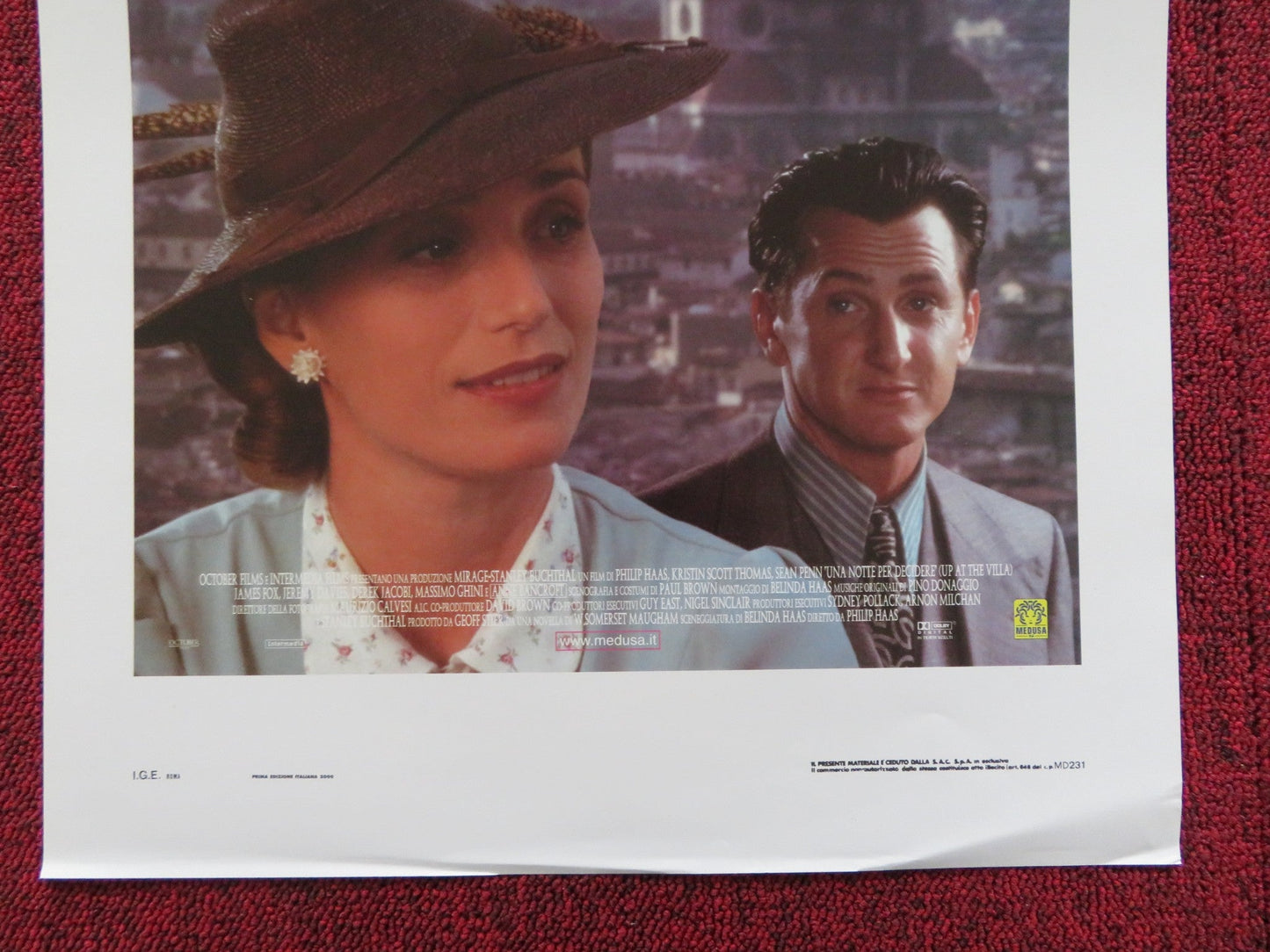 UP AT THE VILLA ITALIAN LOCANDINA POSTER SEAN PENN KRISTIN SCOTT THOMAS 2000 Rendezvous Cinema Movie posters