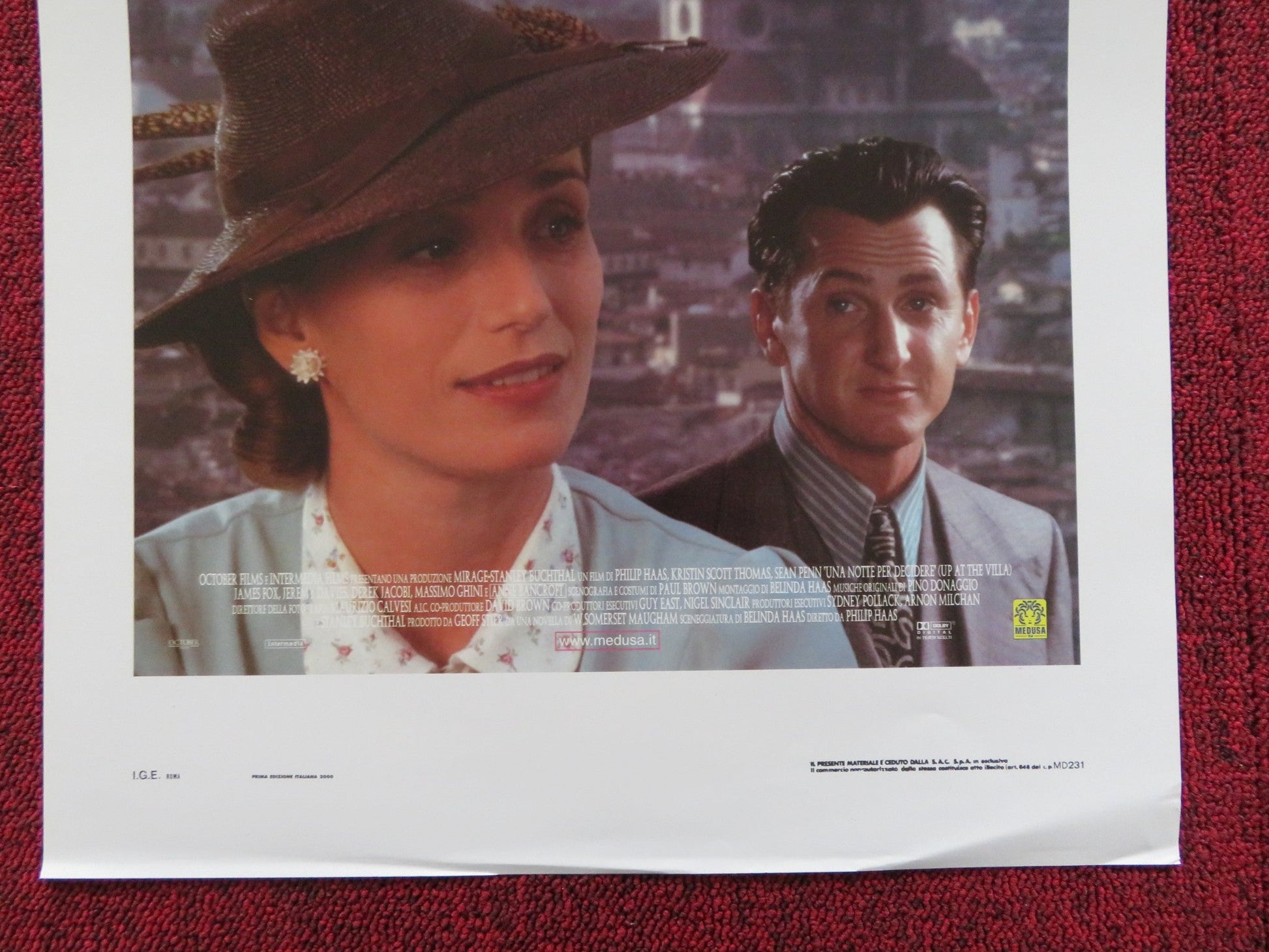 UP AT THE VILLA ITALIAN LOCANDINA POSTER SEAN PENN KRISTIN SCOTT THOMAS 2000 Rendezvous Cinema Movie posters