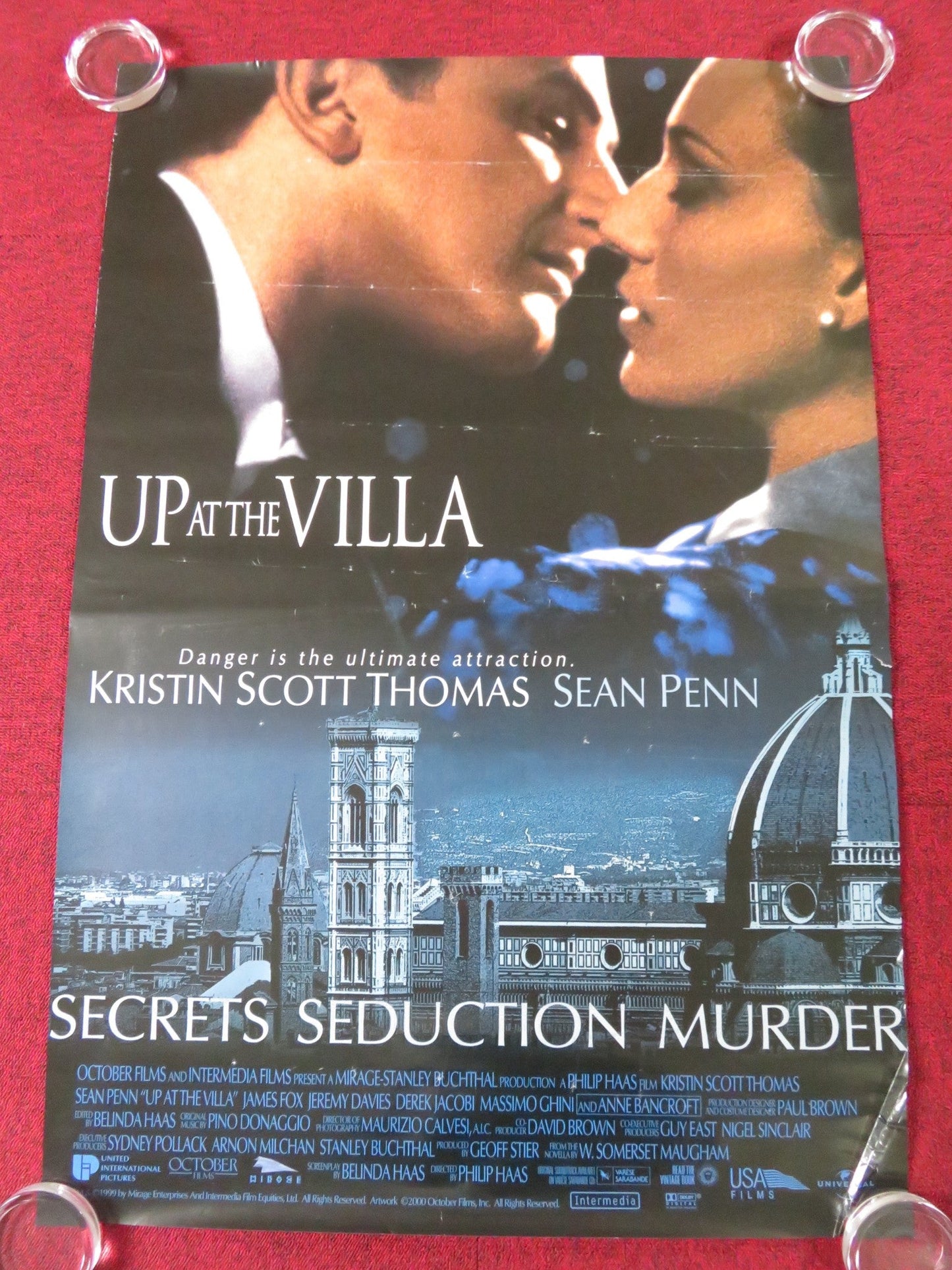 UP AT THE VILLA US ONE SHEET ROLLED POSTER KRISTIN SCOTT THOMAS SEAN PENN 2000 Rendezvous Cinema Movie posters