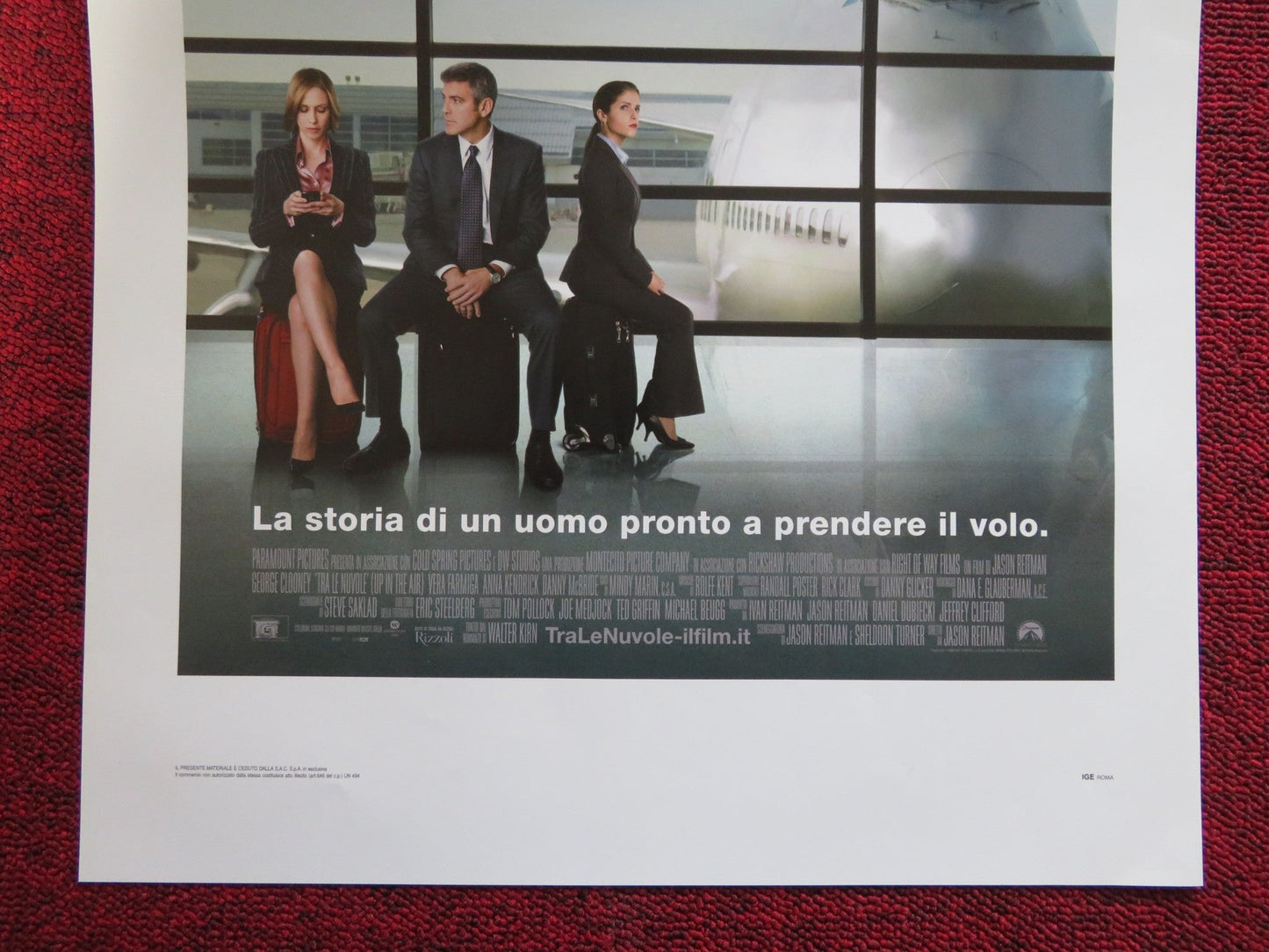 UP IN THE AIR ITALIAN LOCANDINA POSTER GEORGE CLOONEY VERA FARMIGA 2009 Rendezvous Cinema Movie posters