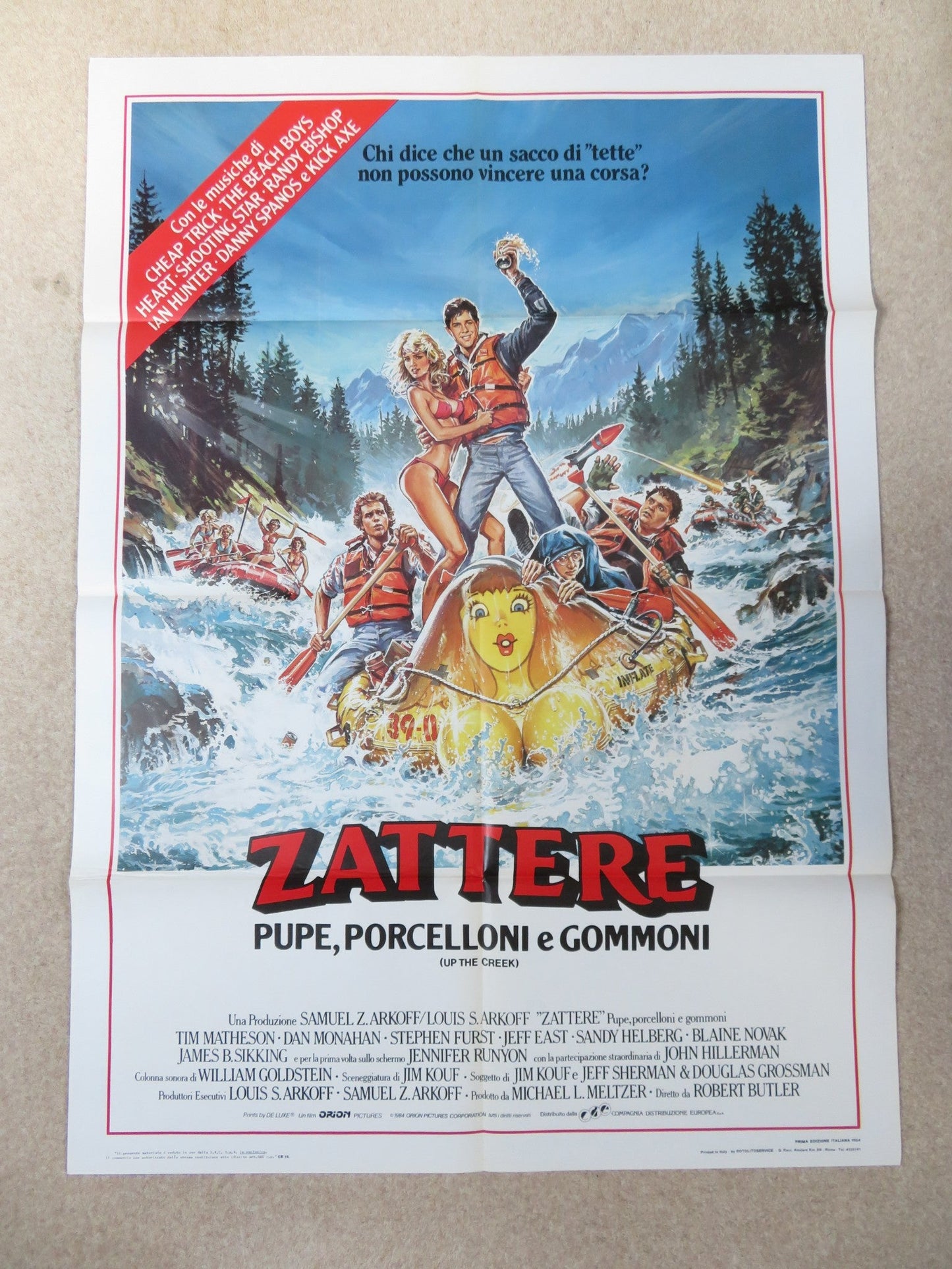 UP THE CREEK ITALIAN 2 FOGLIO POSTER TIM MATHESON JENNIFER RUNYON 1984 Rendezvous Cinema Movie posters
