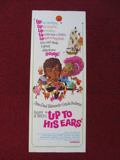 UP TO HIS EARS US INSERT (14"x 36") POSTER JEAN - PAUL BELMONDO U. ANDRESS 1965 Rendezvous Cinema Movie posters