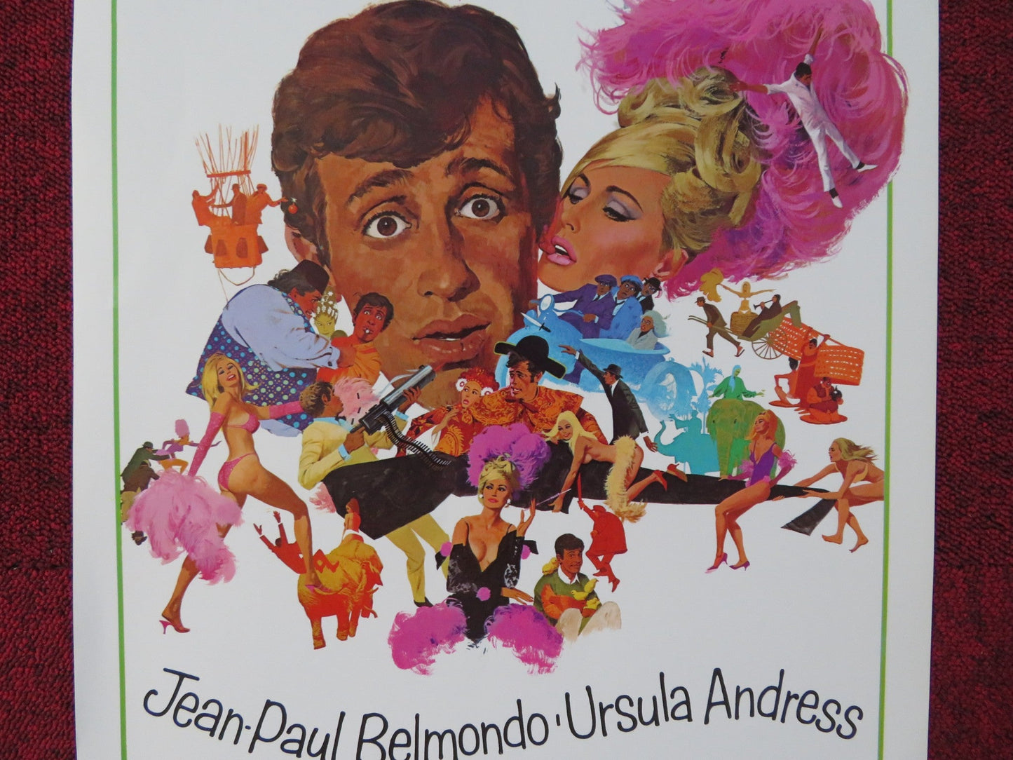 UP TO HIS EARS US INSERT (14"x 36") POSTER JEAN - PAUL BELMONDO U. ANDRESS 1965 Rendezvous Cinema Movie posters