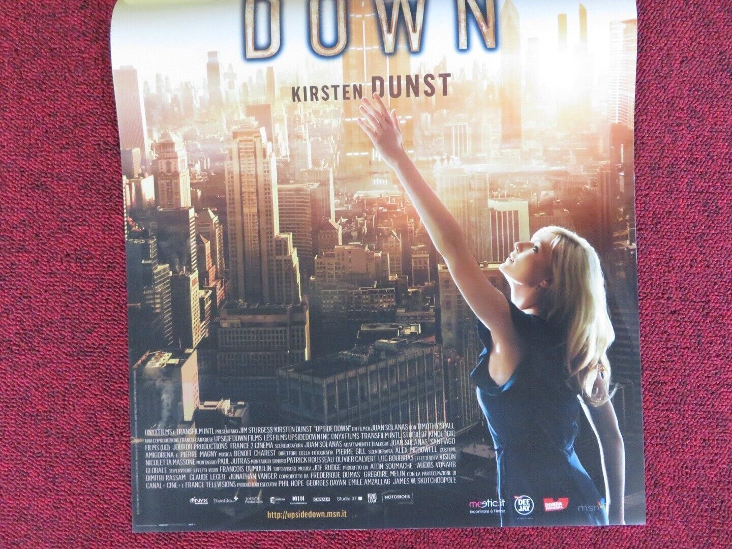 UPSIDE DOWN ITALIAN LOCANDINA (26.5"x12.5") POSTER JIM STURGESS 2012 - Rendezvous Cinema