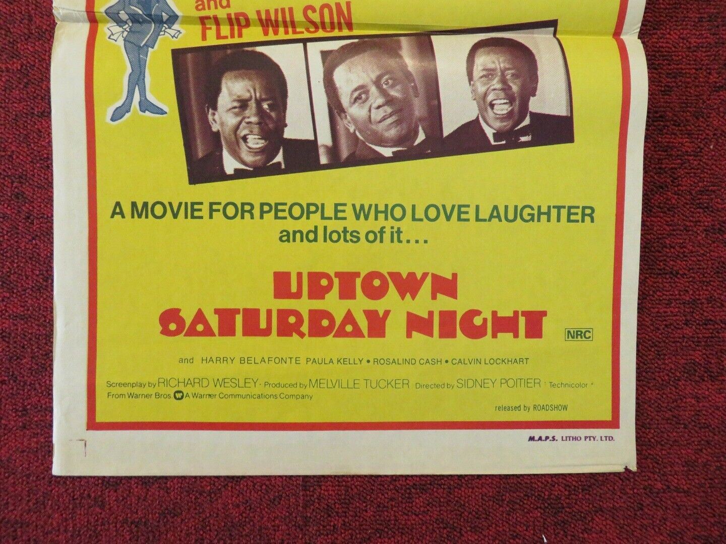 UPTOWN SATURDAY NIGHT FOLDED AUSTRALIAN DAYBILL POSTER Sidney Poitier Bill Cosby - Rendezvous Cinema