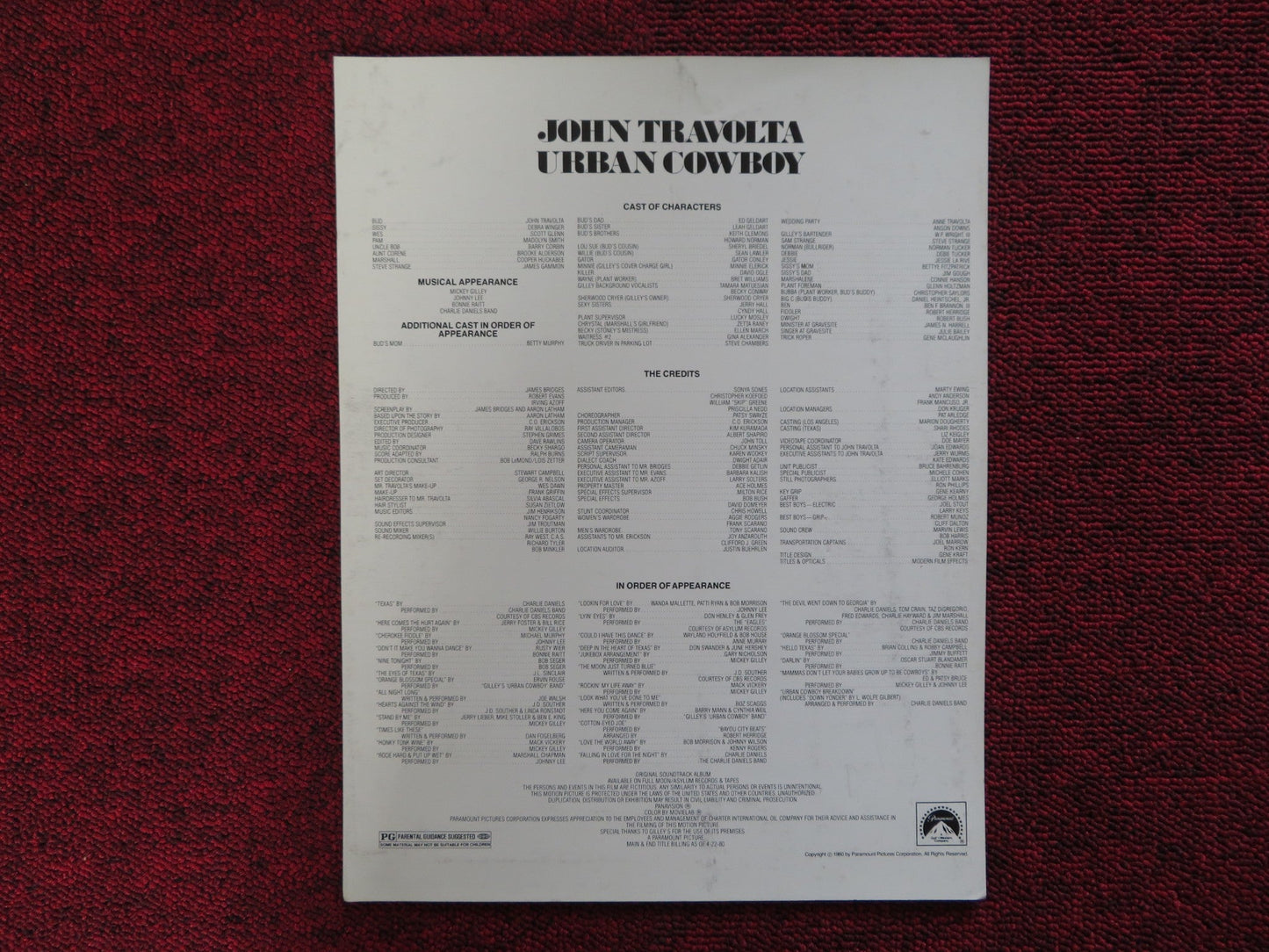 URBAN COWBOY US SCREENING PROGRAM JOHN TRAVOLTA 1980 Rendezvous Cinema Movie posters