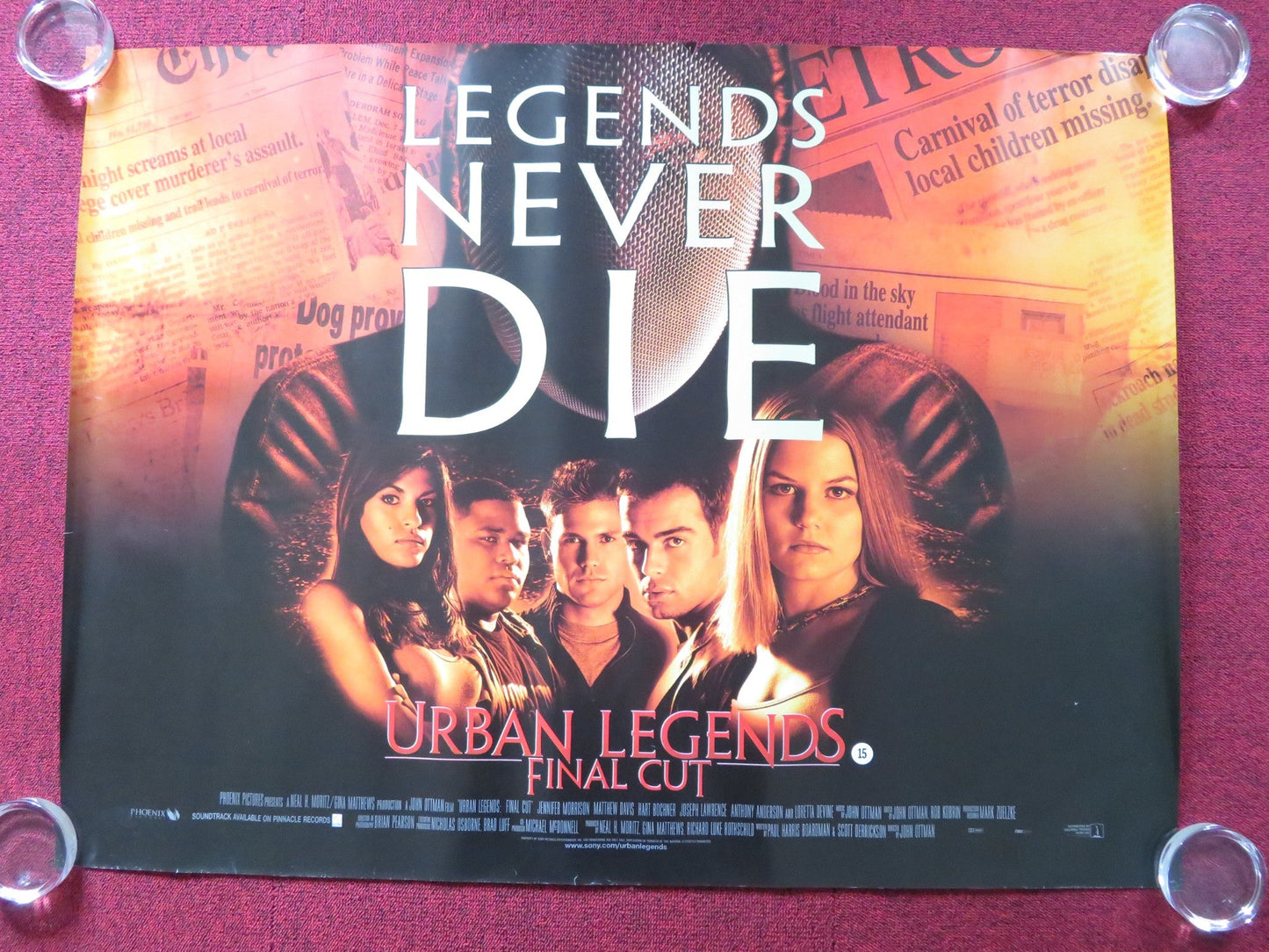 URBAN LEGENDS: FINAL CUT UK QUAD (30"x 40") ROLLED POSTER JENNIFER MORRISON 2000 Rendezvous Cinema Movie posters