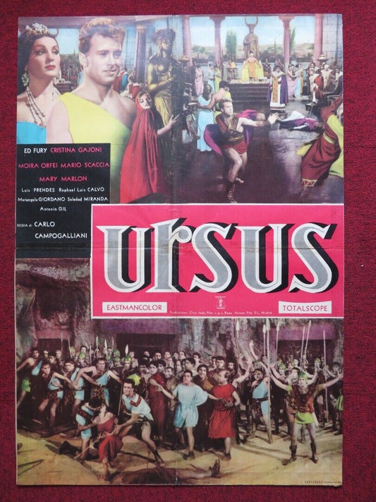 URSUS ITALIAN FOGLIO ROLLED POSTER ED FURY CRISTINA GAJONI 1961 Movie posters