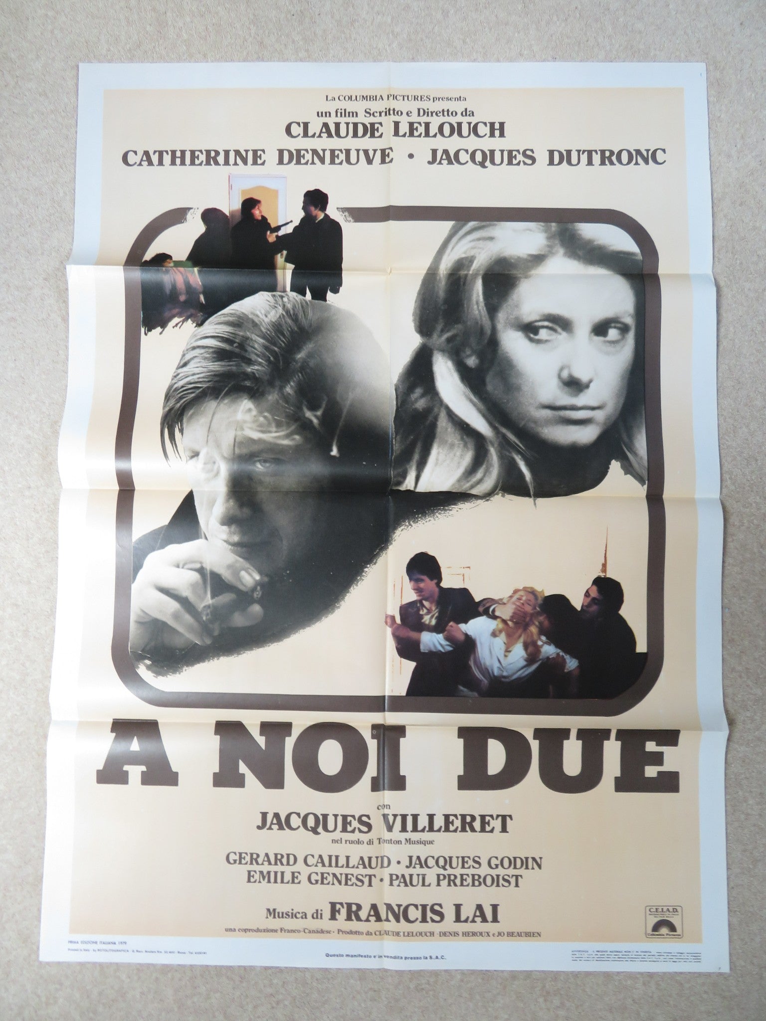 US TWO ITALIAN 2 FOGLIO POSTER CATHERINE DENEUVE JACQUES DUTRONC 1979 Rendezvous Cinema Movie posters