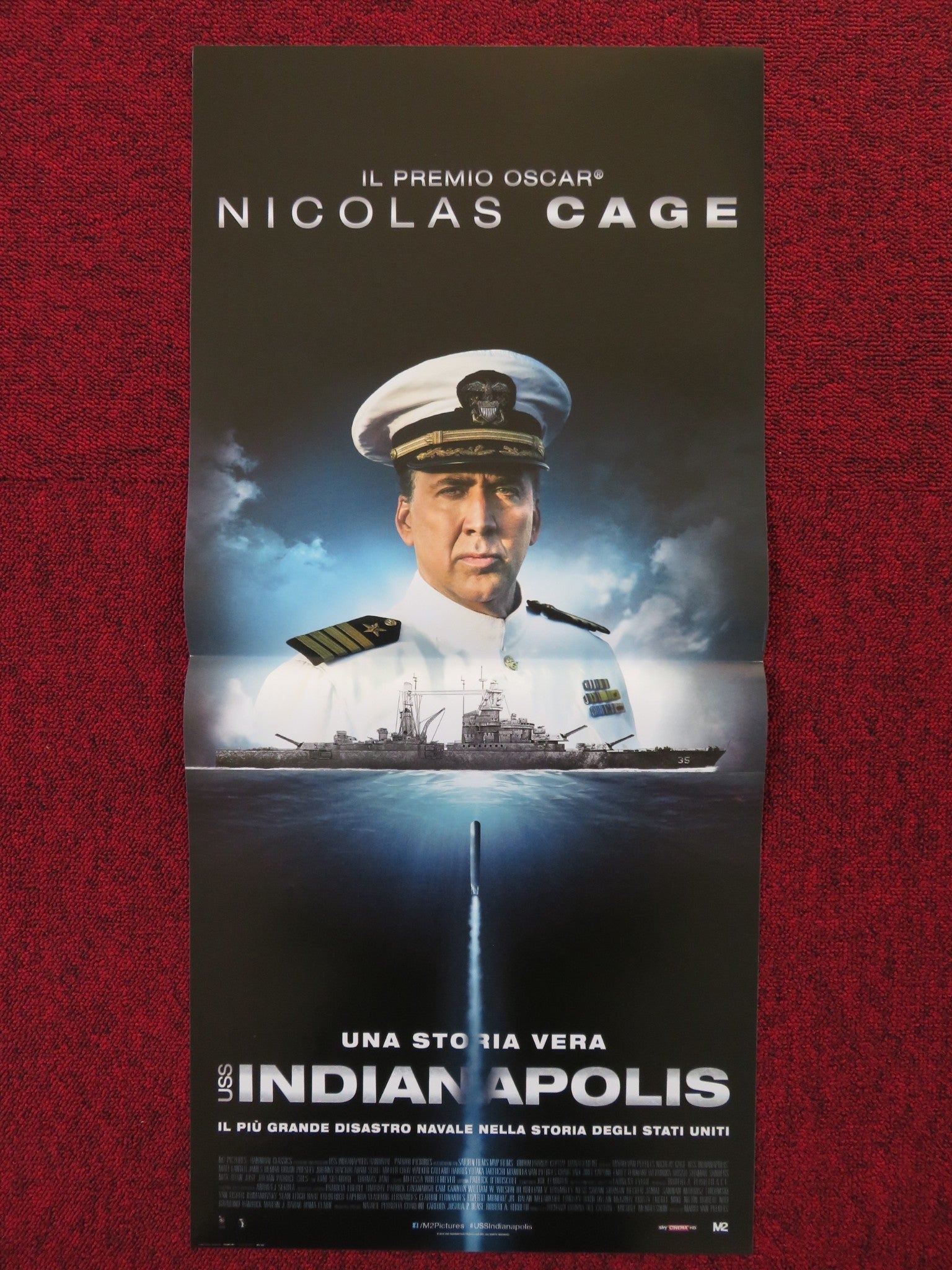 USS INDIANAPOLIS: MEN OF COURAGE ITALIAN LOCANDINA POSTER NICOLAS CAGE 2016 Rendezvous Cinema Movie posters