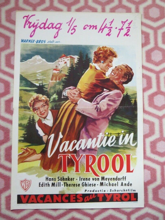 VACANCES AU TYROL/ Castle in Tyrol BELGIUM (21.5"x14") POSTER HANS SOHNKER 1957 Movie posters
