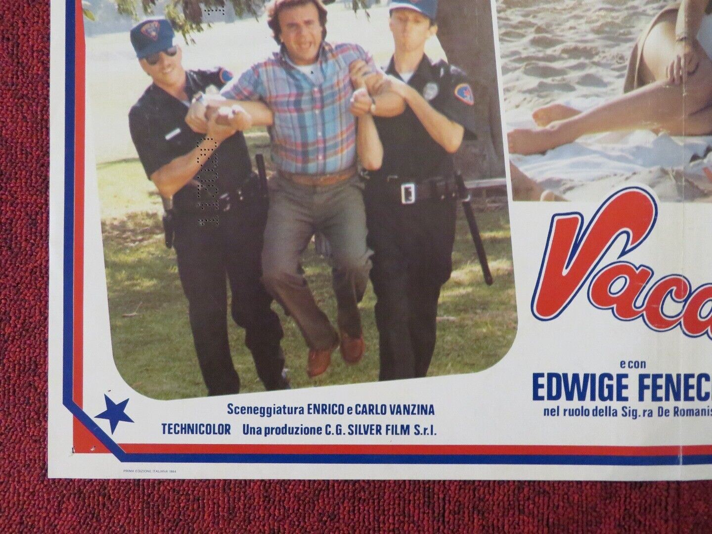 VACANZE IN AMERICA ITALIAN FOTOBUSTA POSTER JERRY CALA CHRISTIAN DE SICA 1984 - Rendezvous Cinema