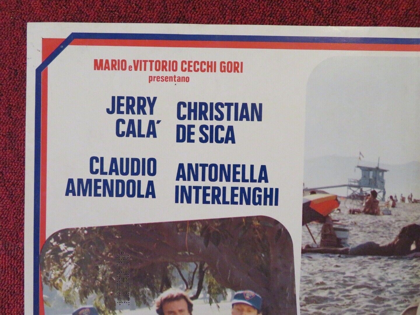 VACANZE IN AMERICA ITALIAN FOTOBUSTA POSTER JERRY CALA CHRISTIAN DE SICA 1984 - Rendezvous Cinema