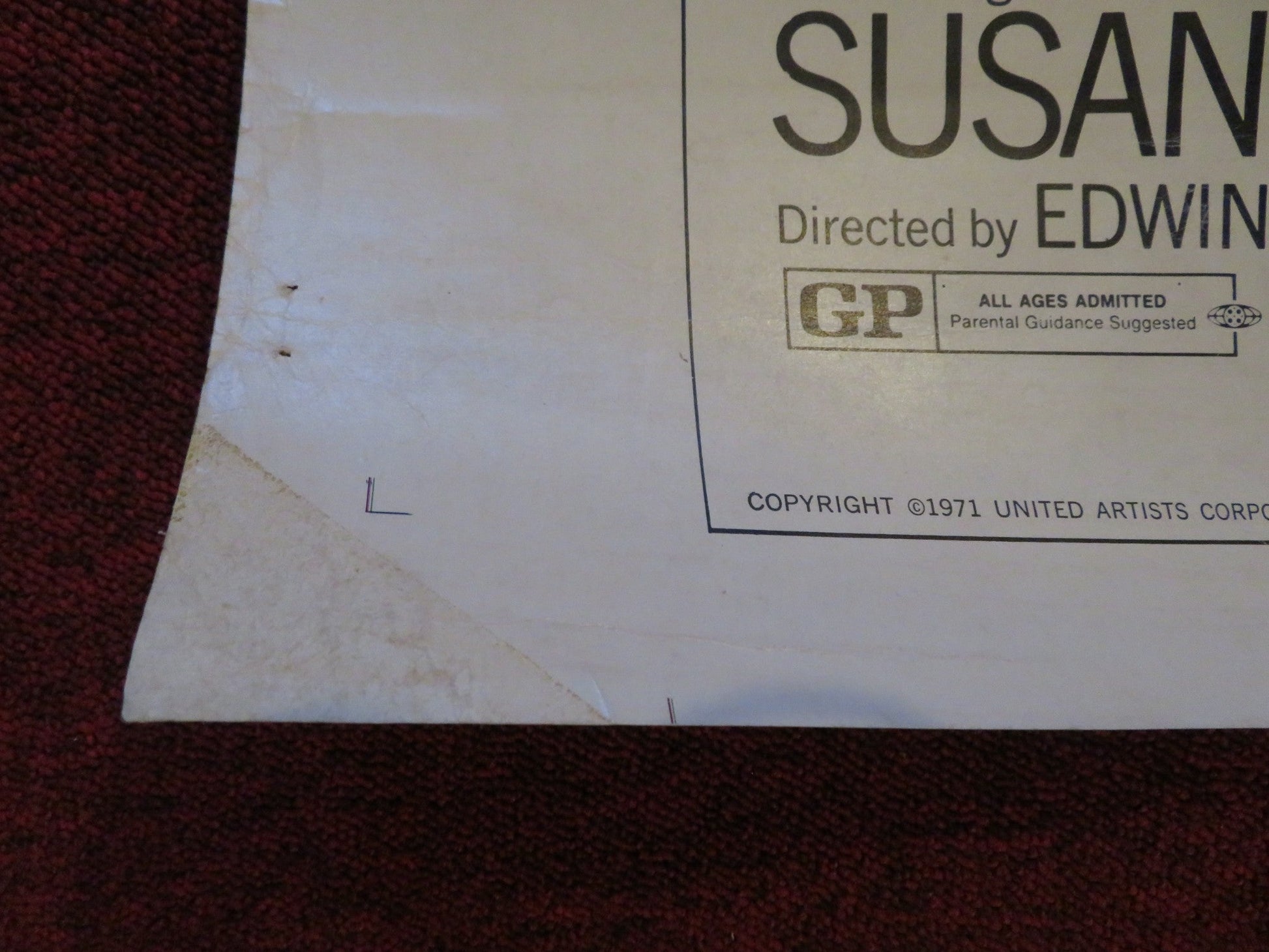 VALDEZ IS COMING US 30 X 40 ROLLED POSTER BURT LANCASTER SUSAN CLARK 1971 Rendezvous Cinema Movie posters