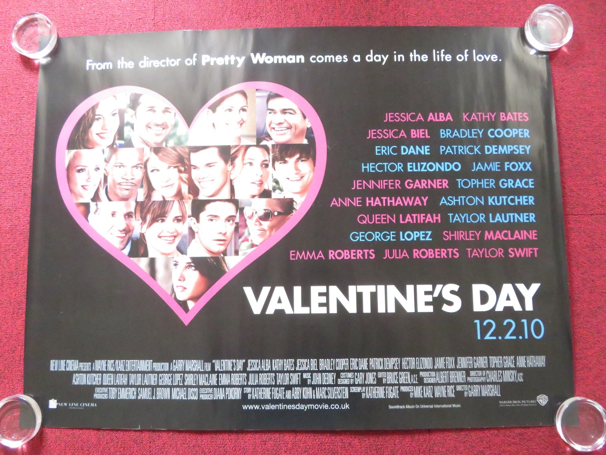 VALENTINE'S DAY UK QUAD (30"x 40") ROLLED POSTER JESSICA ALBA B. COOPER 2010 Rendezvous Cinema Movie posters