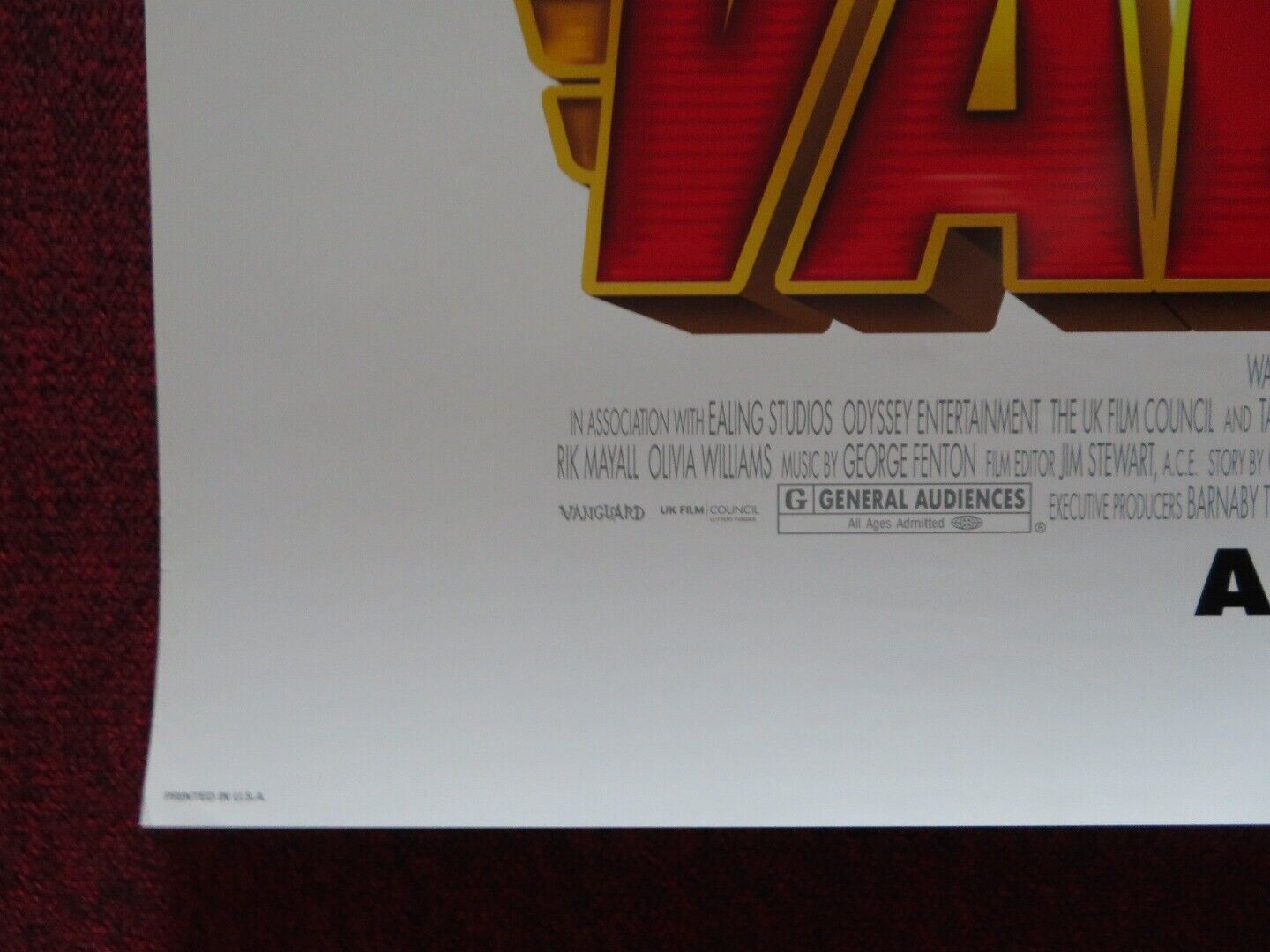 VALIANT US ONE SHEET ROLLED POSTER DISNEY EWAN MCGREGOR RICKY GERVAIS 2005 - Rendezvous Cinema