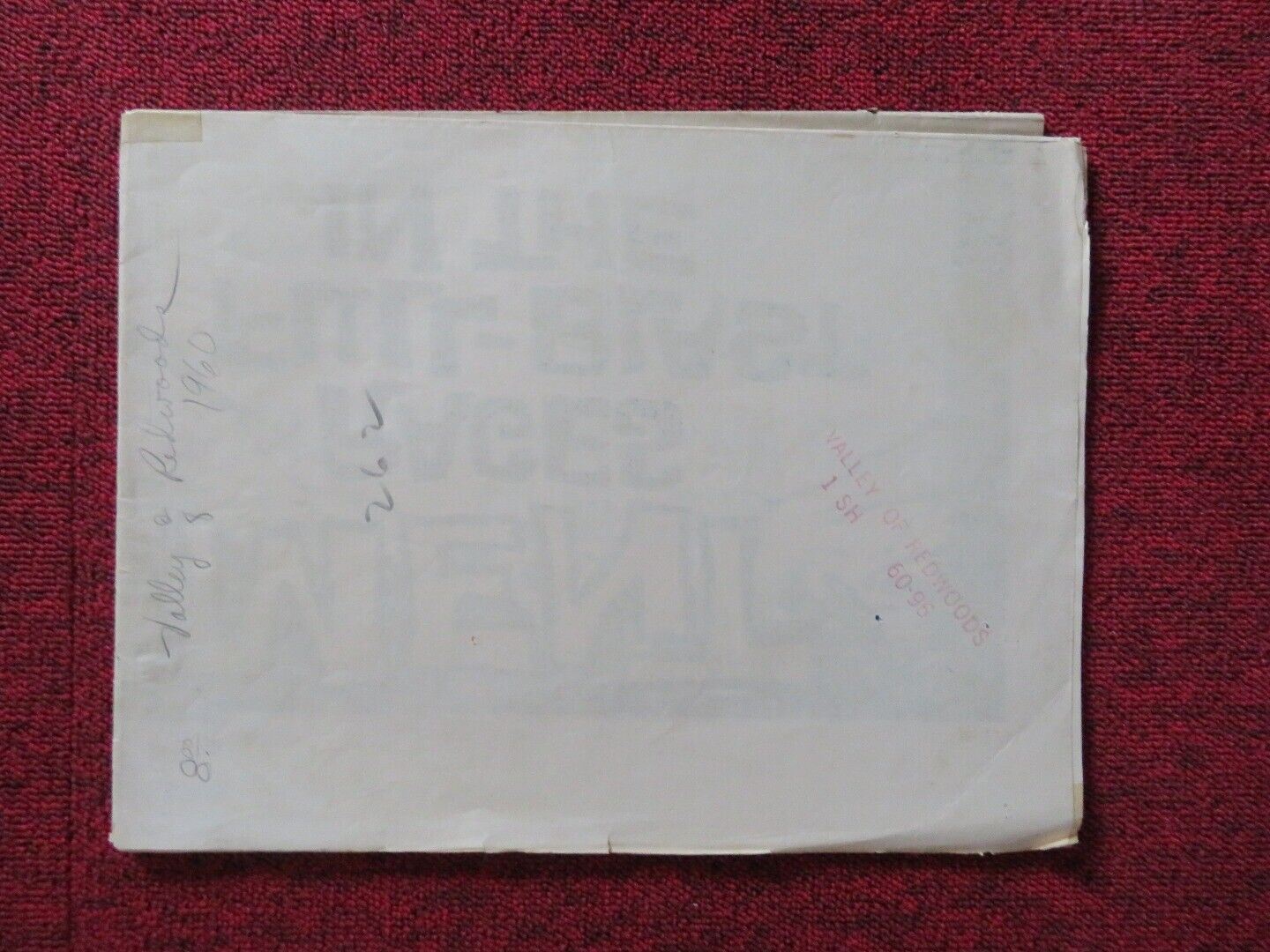 VALLEY OF REDWOODS FOLDED US ONE SHEET POSTER LYNETTE BERNAY JOHN HUDSON 1960 Movie posters