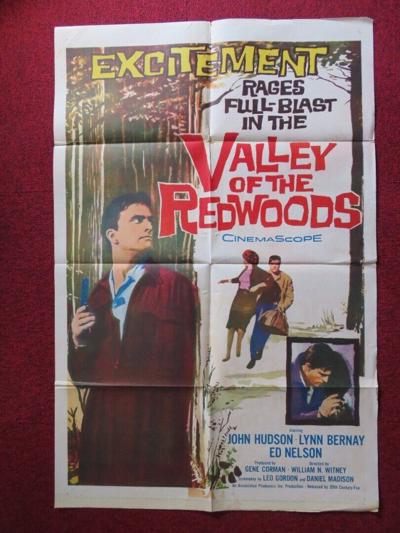VALLEY OF REDWOODS FOLDED US ONE SHEET POSTER LYNETTE BERNAY JOHN HUDSON 1960 Movie posters