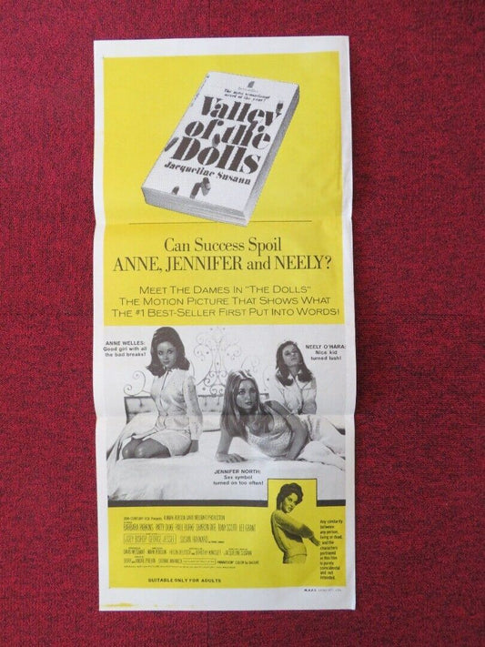 VALLEY OF THE DOLLS FOLDED AUSTRALIAN DAYBILL POSTER BARBAR 1967A PARKINS Movie posters