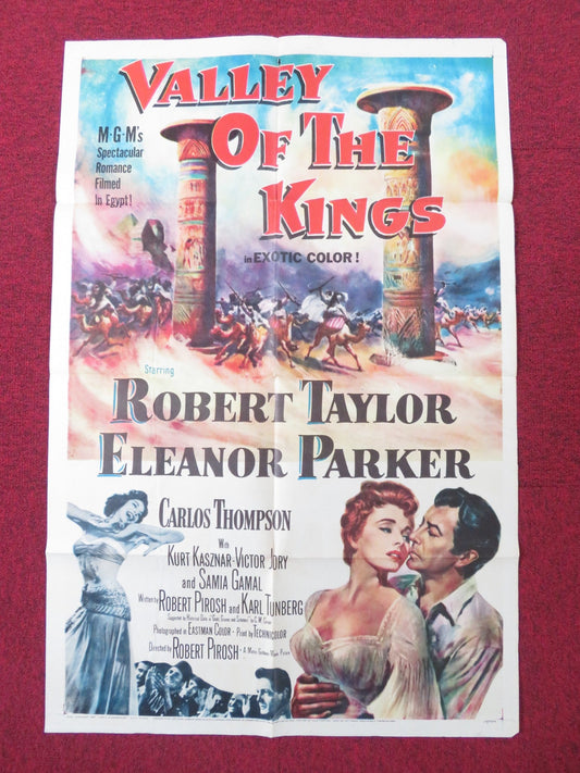 VALLEY OF THE KINGS FOLDED US ONE SHEET POSTER ROBERT TAYLOR ELEANOR PARKER 1954 Rendezvous Cinema Movie posters