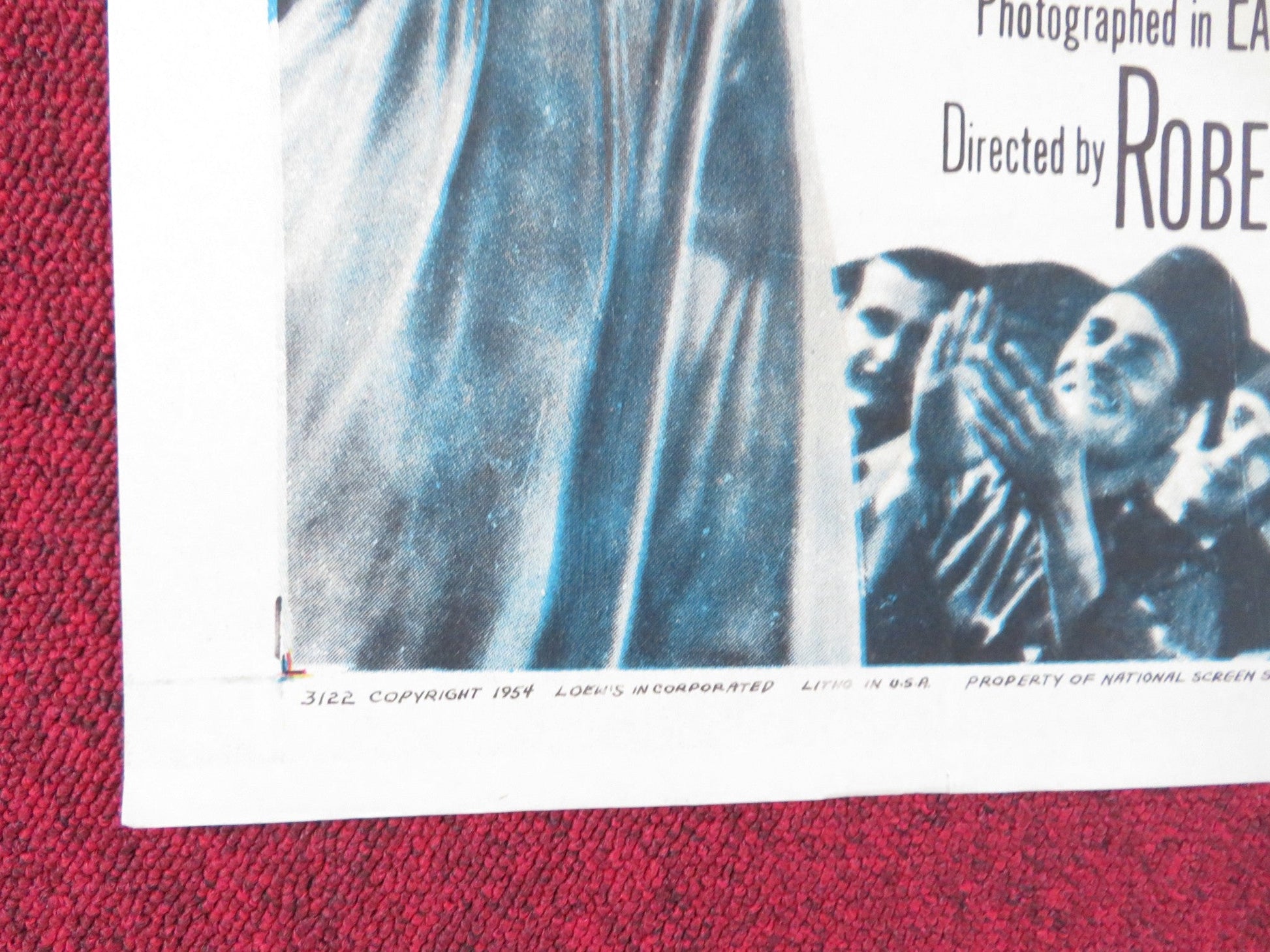 VALLEY OF THE KINGS FOLDED US ONE SHEET POSTER ROBERT TAYLOR ELEANOR PARKER 1954 Rendezvous Cinema Movie posters