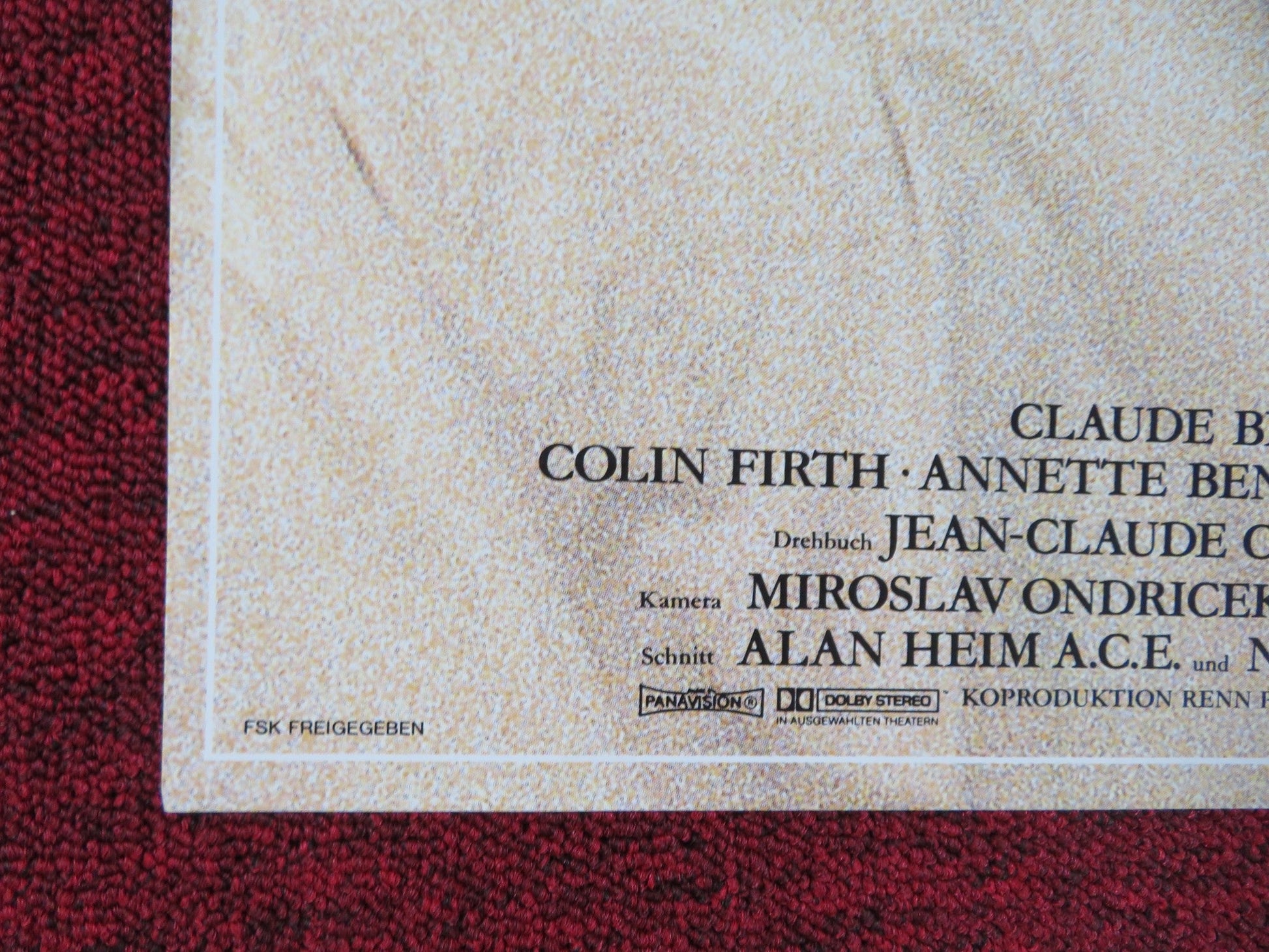 VALMONT GERMAN A1 POSTER COLIN FIRTH ANNETTE BENING 1989 Rendezvous Cinema Movie posters