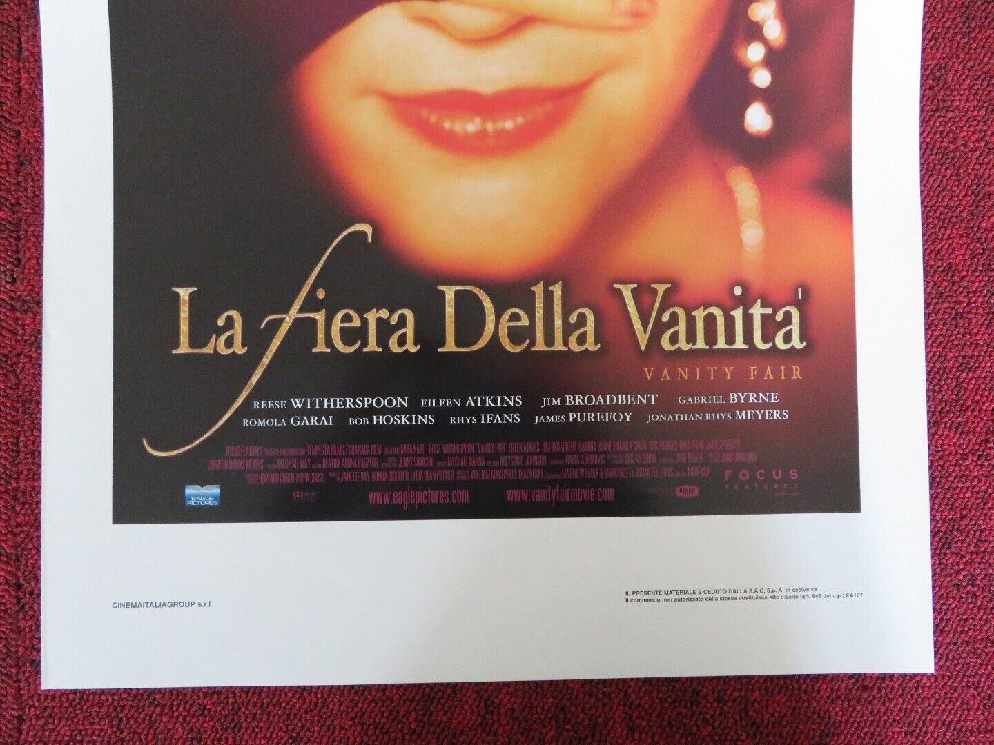 VANITY FAIR ITALIAN LOCANDINA (27.5"x13") POSTER REESE WITHERSPOON GABRIEL BYRNE - Rendezvous Cinema