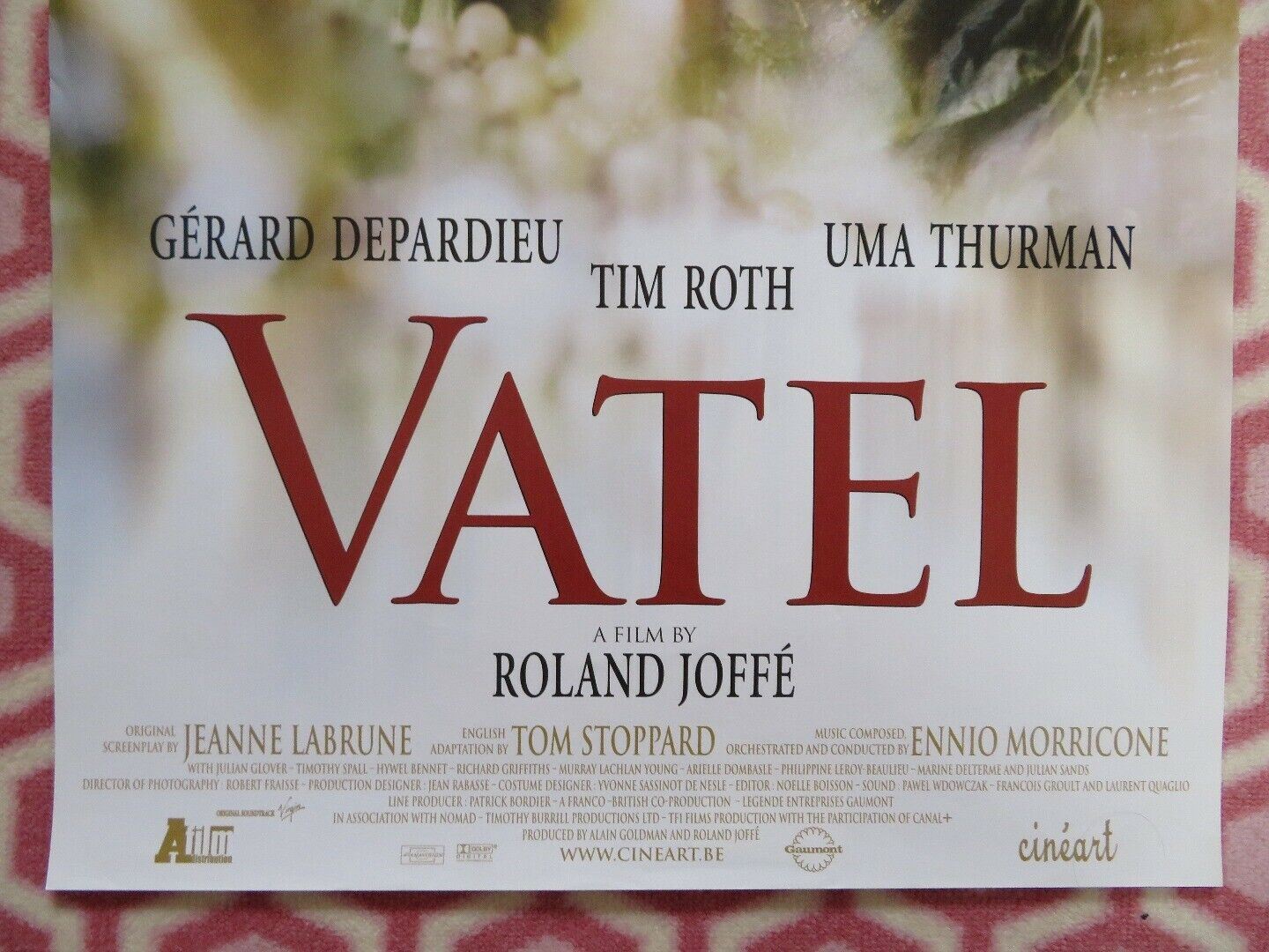 VATEL BELGIUM (23.5"x 15.5") POSTER GERARD DEPARDIEU UMA THURMAN TIM ROTH 2000 Movie posters