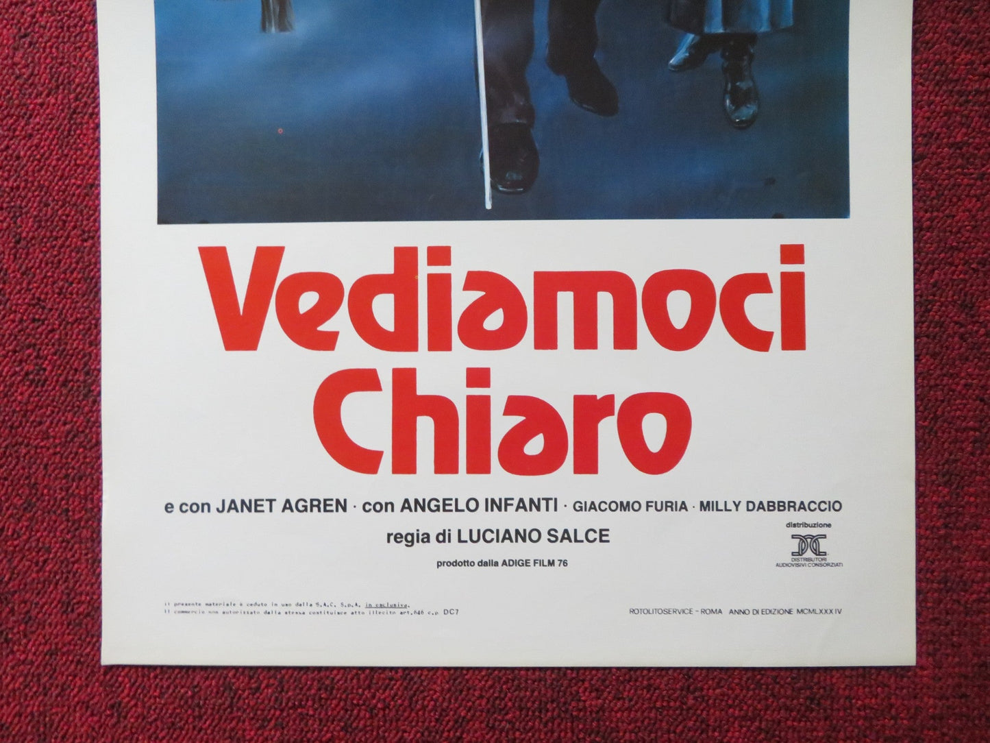 VEDIAMOCI CHIARO ITALIAN LOCANDINA POSTER JOHNNY DORELLI ELEONORA GIORGI 1984 Rendezvous Cinema Movie posters