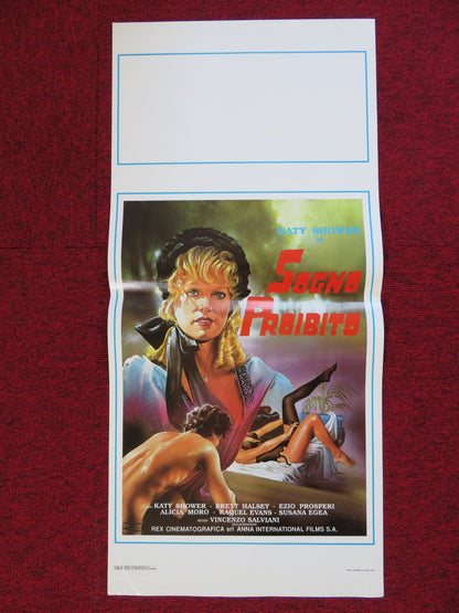 VELVET DREAMS ITALIAN LOCANDINA (27.5"x13") POSTER KATY SHOWER BRETT HALSEY 1988 Rendezvous Cinema Movie posters
