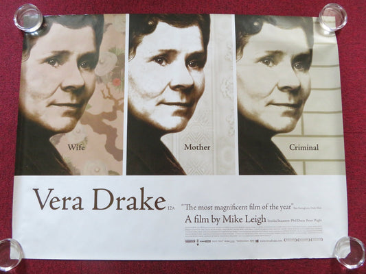 VERA DRAKE UK QUAD (30"x 40") ROLLED POSTER IMELDA STAUNTON 2004 Rendezvous Cinema Movie posters