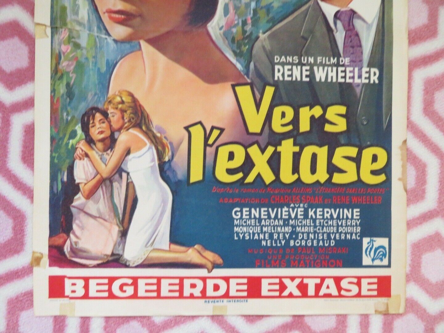 VERS LEXTASE/ Towards Ecstasy BELGIUM (22"x14.5") POSTER PASCALE PETIT 1960 Movie posters