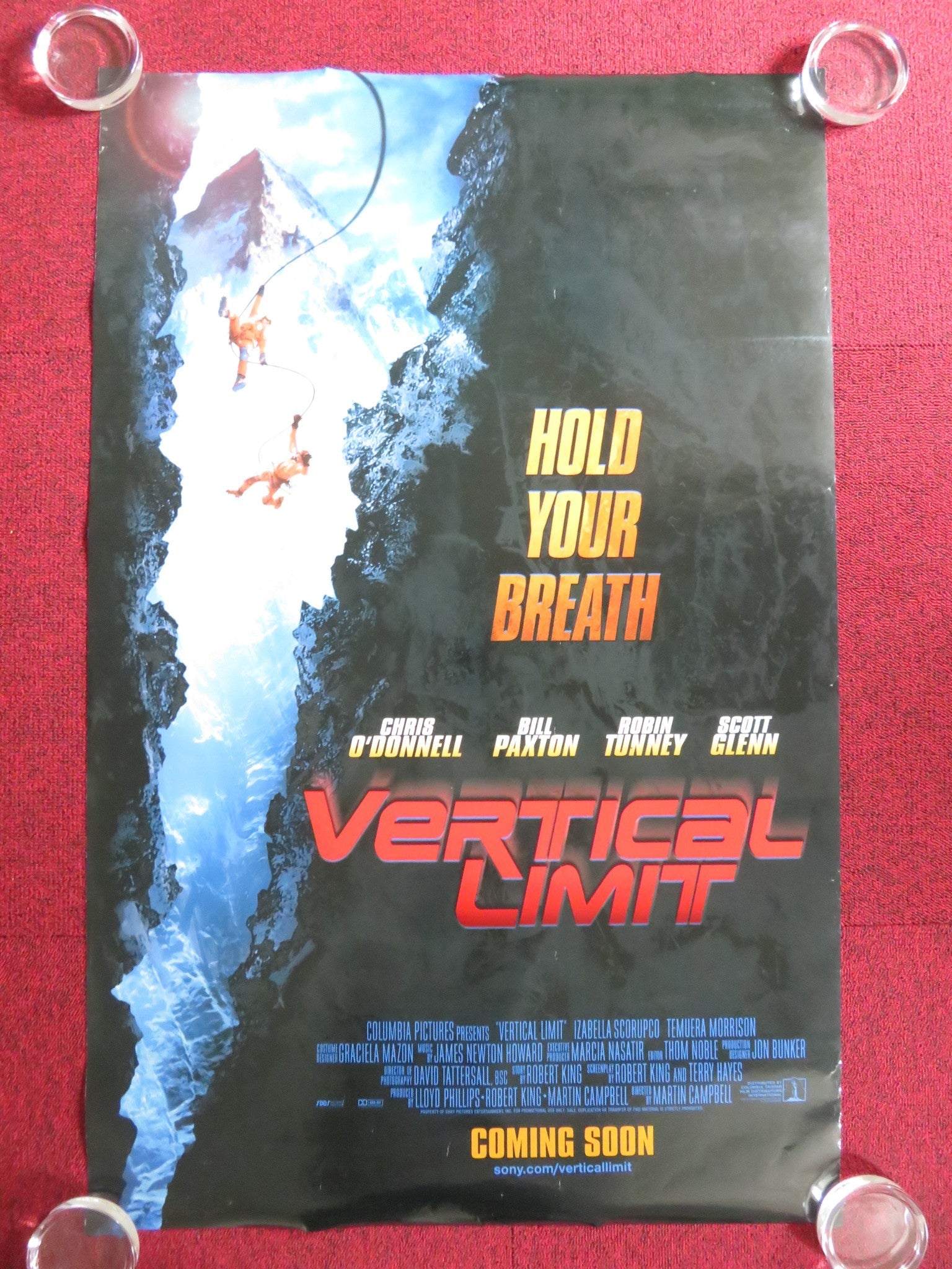 VERTICAL LIMIT US ONE SHEET ROLLED POSTER CHRIS O'DONNELL BILL PAXTON 2000 Rendezvous Cinema Movie posters
