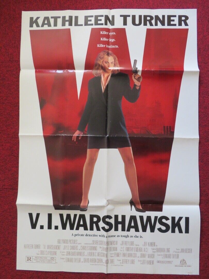 V.I. WARSHAWSKI FOLDED US ONE SHEET POSTER KATHLEEN TURNER 1991 Movie posters