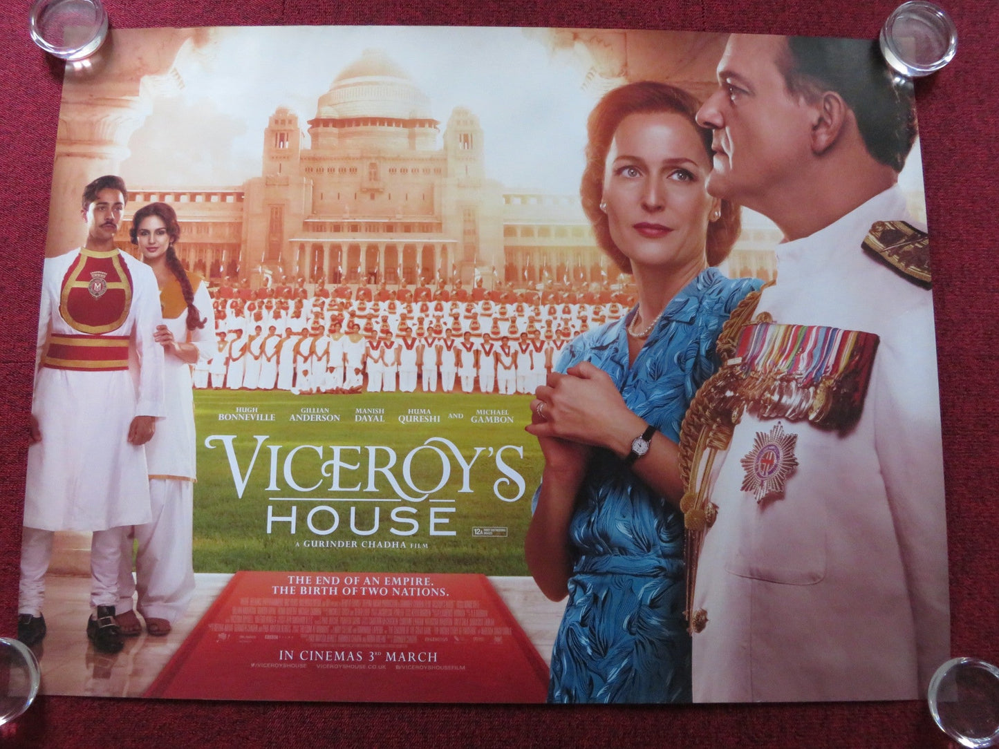 VICEROY'S HOUSE UK QUAD (30"x 40") ROLLED POSTER HUGH BONNEVILLE 2017 Rendezvous Cinema Movie posters
