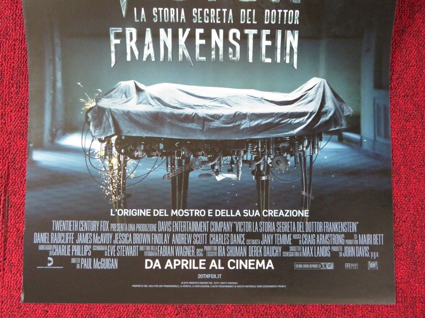 VICTOR FRANKENSTEIN ITALIAN LOCANDINA (27"x13") POSTER MCAVOY RADCLIFFE - Rendezvous Cinema
