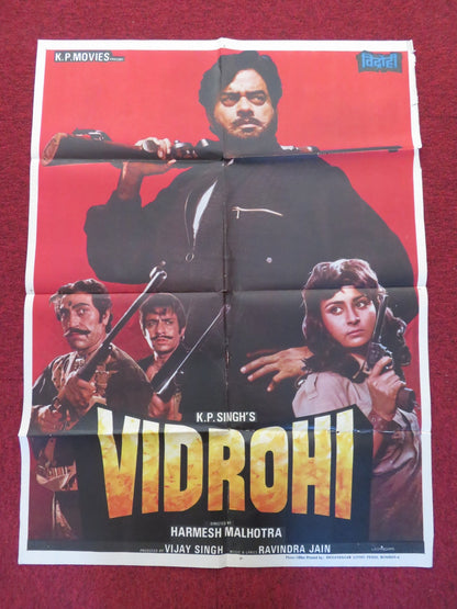 VIDROHI FOLDED INDIAN POSTER SHATRUGHAN SINHA POONHAM DHILLON 1990 Rendezvous Cinema Movie posters