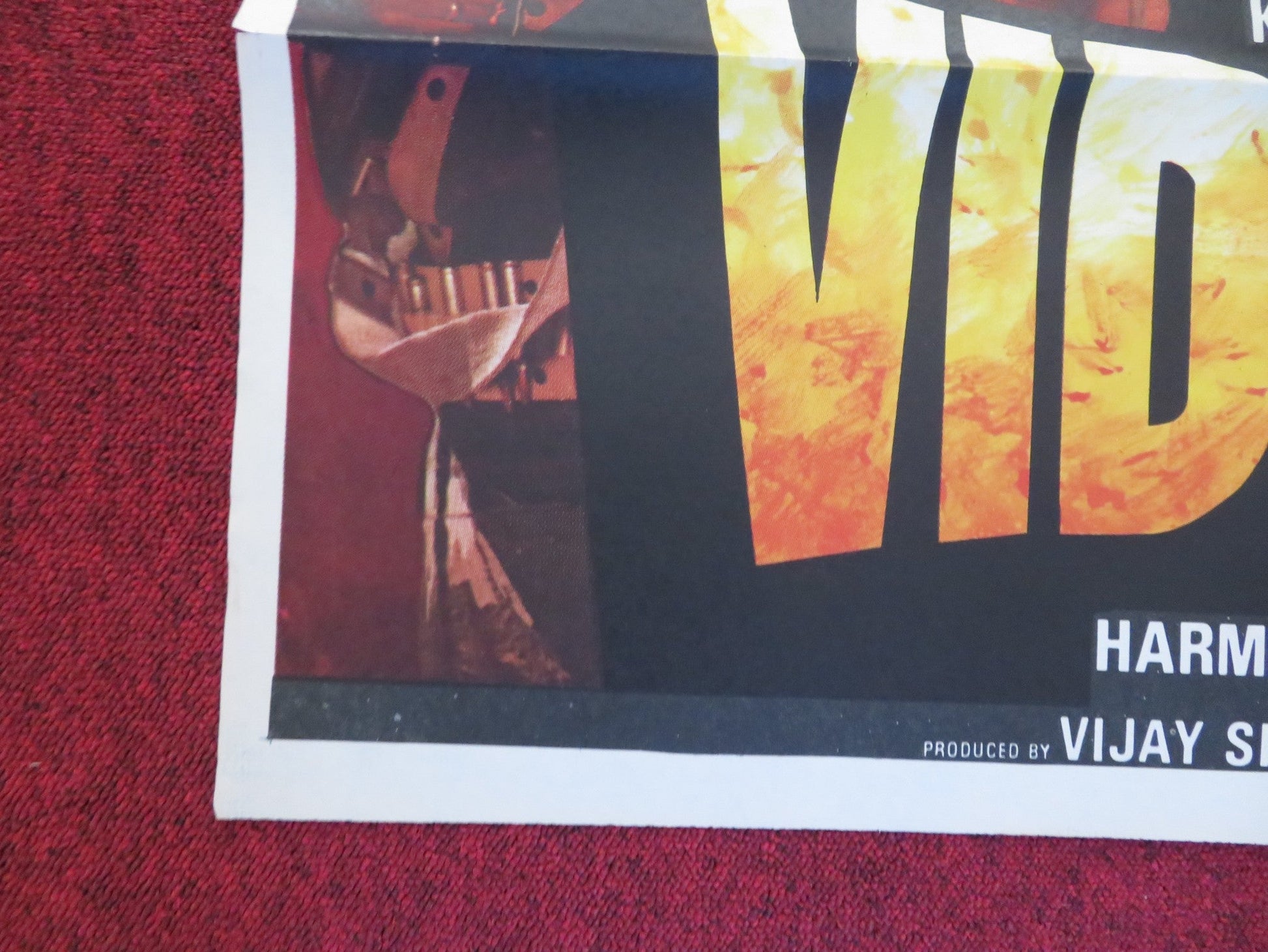 VIDROHI FOLDED INDIAN POSTER SHATRUGHAN SINHA POONHAM DHILLON 1990 Rendezvous Cinema Movie posters