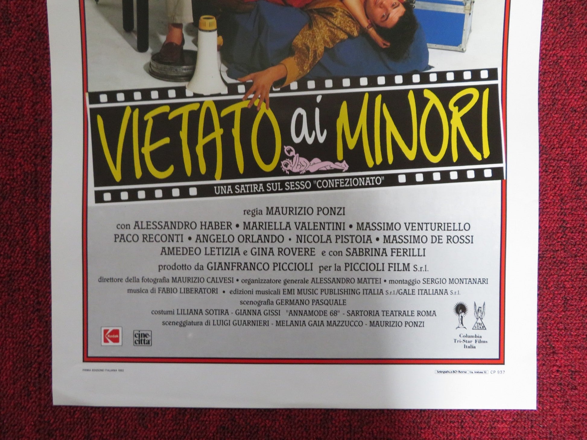 VIETATO AI MINORI ITALIAN LOCANDINA POSTER ALESSANDRO HABER M. VALENTINI 1992 Rendezvous Cinema Movie posters