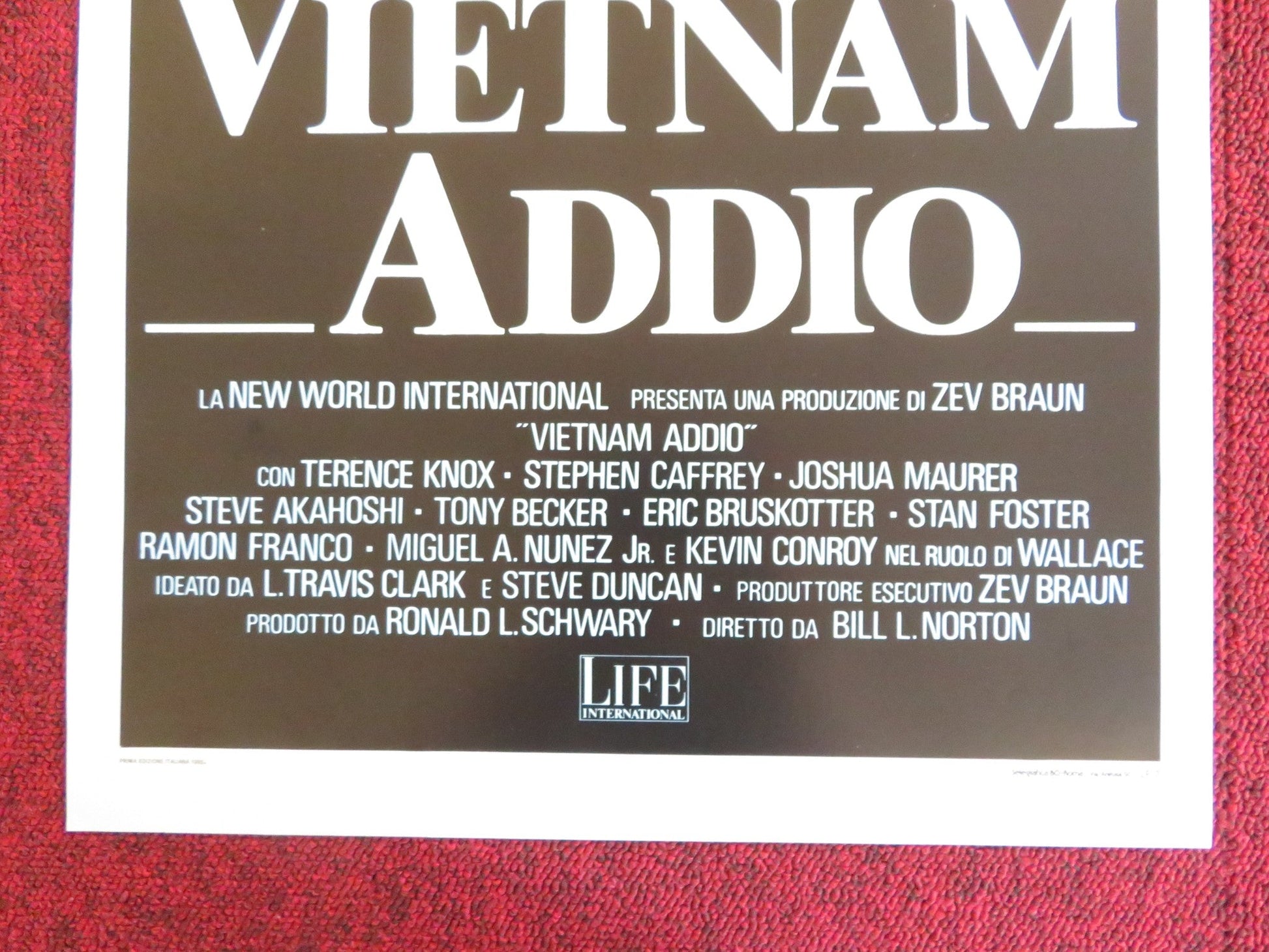 VIETNAM ADDIO ITALIAN LOCANDINA POSTER TERENCE KNOX STEPHEN CAFFREY 1988 Rendezvous Cinema Movie posters