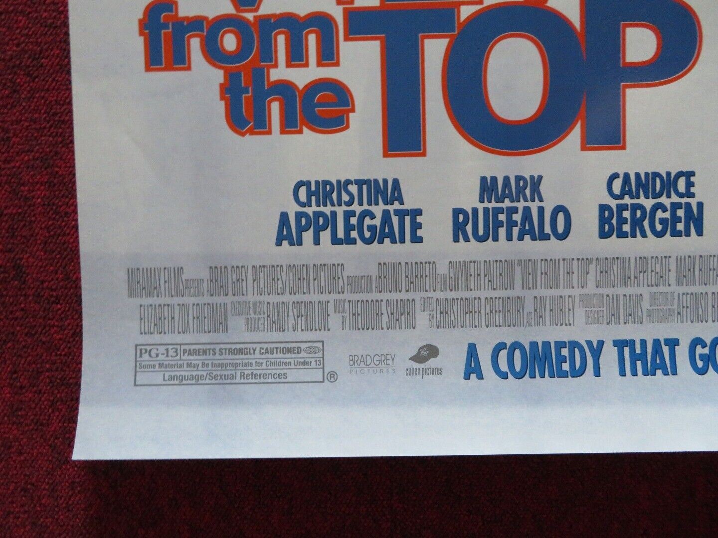VIEW FROM THE TOP US ONE SHEET ROLLED POSTER GWYNETH PALTROW 2003 - Rendezvous Cinema