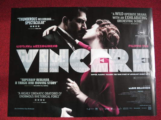 VINCERE UK QUAD (30"x 40") ROLLED POSTER FILIPPO TIMI GIOVANNA MEZZOGIORNO 2009 Rendezvous Cinema Movie posters