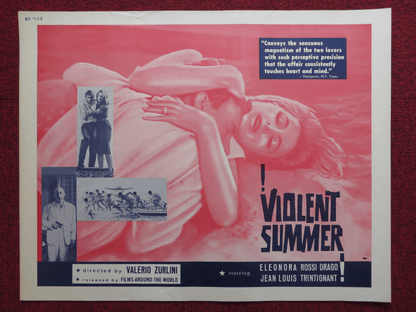 VIOLENT SUMMER US HALF SHEET (22"x 28") POSTER ELEONORA ROSSI DRAGO JEAN 1963 Rendezvous Cinema Movie posters