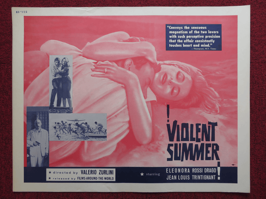 VIOLENT SUMMER US HALF SHEET (22"x 28") POSTER ELEONORA ROSSI DRAGO JEAN 1963 Rendezvous Cinema Movie posters